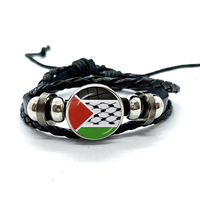 Populaire 31 Styles Free Palestine SAVE PALESTINE Drapeau Temps Gemstone Bracelet Réglable Tissé À La Main pour Homme et Femme