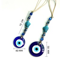 Pendentif porte-clés en cristal de verre bleu bohème turc grec avec œil maléfique, souvenirs de voyage pour filles, breloques de sac, amulette décorative murale