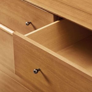 Panel Wooden Furniture Mid-century Design <strong>Brown</strong> Comodas <strong>Dressing</strong> <strong>Table</strong> for Bedroom - Product Image 4