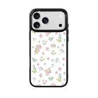 Coque de téléphone AG Feeling Black Edge avec motif Jardin Printanier doré pour iPhone 17, 17 Pro Max, 16 Pro, 15 – Coque magnétique