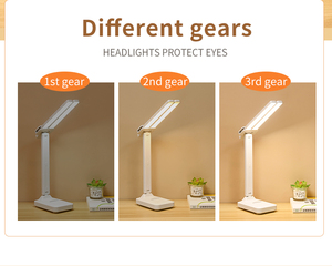 Bảo vệ mắt LED đèn bàn điều khiển cảm ứng vuông nhựa xây dựng hai mục đích phòng ngủ đọc bàn sử dụng pin 2800mAh - Product Image 6