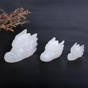 Sélénite <span class=keywords><strong>blanche</strong></span> cristal pierre sélénite tête de Dragon tour Point <span class=keywords><strong>baguette</strong></span> renard <span class=keywords><strong>Angle</strong></span> bouddha ornements pour la méditation - Product Image 2