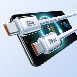 <span class=keywords><strong>C</strong></span>âble <span class=keywords><strong>USB</strong></span>-<span class=keywords><strong>C</strong></span> <span class=keywords><strong>vers</strong></span> <span class=keywords><strong>C</strong></span> 100W 5A, coque transparente tissée en nylon, <span class=keywords><strong>chargeur</strong></span> rapide pour MacBook/iPad/iPhone 16/15 Series pour IOS - Product Image 1