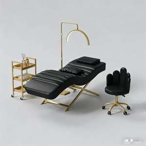 Modern Silicone leather Gold Stainless Steel Eyelash Eyelash Eyebrow Bed Luxury Lash Bed for Facial Beauty Salon Furniture - Product Image 1