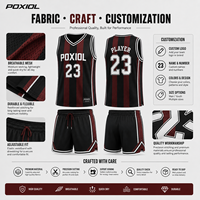 Conjunto de Uniforme de Baloncesto Personalizado con Rayas, Jersey y Pantalones Cortos de Secado Rápido, Nombre y Número Personalizados para Clubes, Escuelas, Equipos Juveniles y Adultos