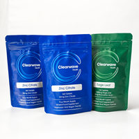 Meilleures ventes : Sachets Doypack refermables à fermeture éclair, personnalisés, bleus brillants, de qualité alimentaire, pour compléments alimentaires à base de plantes et de vitamines, pochettes verticales