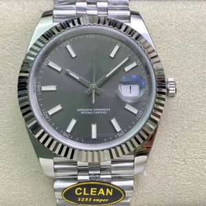 คุณภาพระดับพรีเมียม นาฬิกาดำน้ำ 41 มม. CleanF 904L Steel ETA 3235 Movement 126334 หน้าปัดสีเทา สายจูบิลี่ - Product Image 1
