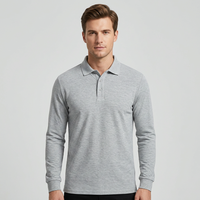 Chemise à manches longues en coton 100% respirant, tricotée, avec logo personnalisé imprimé, pour uniforme scolaire, décontractée et promotionnelle