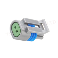 Connecteur de faisceau de câbles de capteur de radiateur automobile 2 broches avec contacts en laiton, boîtier en nylon PA66 gris, 12V 1.5A, modèle 7S0233B-2-21