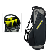 Sac de golf en cuir PU personnalisé avec logo OEM, 7 compartiments, grande capacité, imperméable, pour clubs de golf et accessoires