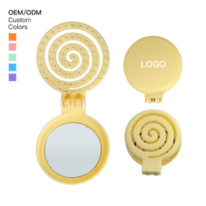 Cepillo para el Cabello con Logotipo Personalizado de Fábrica, Marca Privada, Masaje del Cuero Cabelludo, Desenredante para Cabello Rizado, Mini Cepillo para Viaje con Espejo - Product Image 1