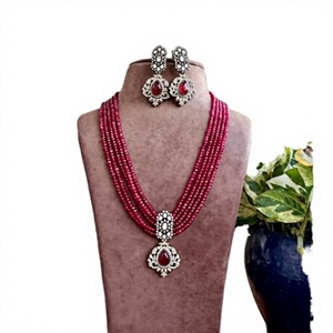 Victorian Designer Polki Necklace Earring Set Handcrafted Antique Gold Plated Brass High Quality Bridal Engagement Party <b>Gift</b> - Product Image 2