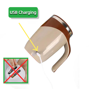 Tasse à café intelligente en acier inoxydable de 400 ml avec couvercle magnétique automatique, design minimaliste, agitateur électrique autonettoyant, écologique - Product Image 3