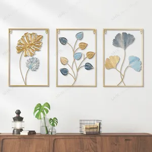 Ideas de regalo para sala de estar, decoración de pared de Metal, arte moderno, estilo nórdico