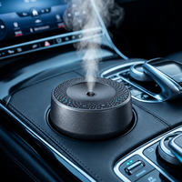 Diffuseur d'arômes de voiture intelligent portable à ultrasons, désodorisant sans eau, activation automatique, rechargeable, en métal