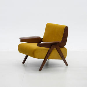 Minimalist Mid-Century Style Single Sofa <b>Chair</b> Zebra Design Solid Wood for Home Furniture Living Room <b>Balcony</b> Lazy Leisure <b>Chair</b> - Product Image 3