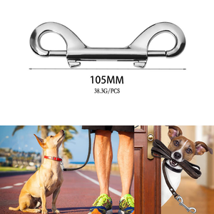 Usine vend des mousquetons à <span class=keywords><strong>double</strong></span> tête en alliage de zinc de haute qualité de 105 mm pour laisse de chien - Product Image 1