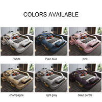 Multifunktionales Tatami-Bett, Hauptschlafzimmer, Modern, Minimalistisch, Massage, Leder-Doppelbett, 1,8 m, Smart-Projektor, Hochzeitsbett