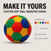Ballon de football transfrontalier modèle T-F4001, faible bruit, 8 pouces, en tissu T doux et sûr, coton de plongée, pour la plage, multisports, directement de l'usine