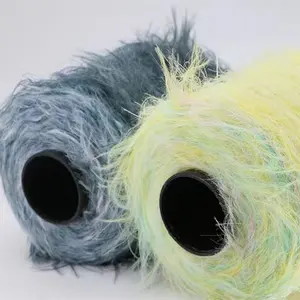 Dyed 8cm Gradient Imitation Sable Wool Fancy Yarn Mink Feather Yarn For Knitting
