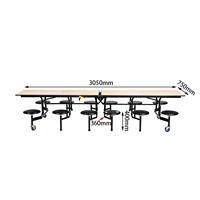 Ensemble de table à manger pliante en métal moderne pour 12 personnes, pour cantine scolaire, maison et hôtel, grandes zones de repas, logo personnalisable