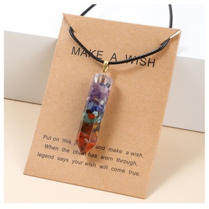 Fashion Necklace Gift Natural Crystal Quartz Party Gift 7 <strong>Chakra</strong> Crystal Gravel <strong>Stone</strong> Necklaces Pendant - Product Image 1