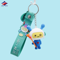 Longzhiyu 17 ans usine 3D PVC poupée porte-clés Logo personnalisé jolie fille porte-clés sac pendentif avec bracelet en caoutchouc