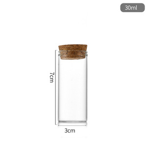 Botella de Vidrio Transparente Pequeña de 30 mm de Diámetro con Boca Recta, Frasco Vacío para Subenvasado, Botella de los Deseos con Tapón de Corcho - Product Image 6