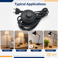 Interrupteur à bouton-poussoir électrique en plastique / Pédale électrique pour lampe sur pied 250V 1NO1NC 2A avec câble de branchement CA