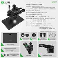 Microscopio Trinocular 2UUL MC7060-A1 con Base Grande para Reparación de Placas Base de Teléfonos Móviles, Microscopio con Zoom de 7-60X para Soldadura de PCB