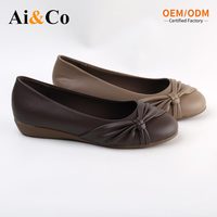 Chaussures décontractées tendance pour femmes, dessus en PU souple, nœud décoratif, mules compensées à enfiler, semelle extérieure antidérapante en TPR, pour le bureau, la marche quotidienne, absorption des chocs