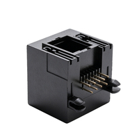Connecteur réseau RJ45 8P8C noir tout plastique, modulaire, pour montage sur panneau, blindé, Cat6, interface Ethernet