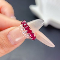 Nouvelle conception OEM/ODM, bague en argent sterling 925 plaqué or de luxe avec rubis naturel pour femme, anniversaire