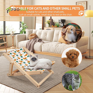 Prosub Custom Logo Sublimate Cat Leinen bett Faltbare Liege Massivholz Katzen sofa Schlafs tuhl Verstellbares Sublimations-Haustier bett - Product Image 6
