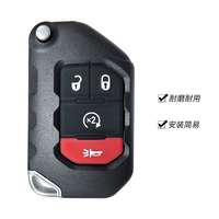 Remplacement de la clé de voiture automatique à code roulant 433 MHz, Jeep Wrangler JL Gladiator, 4 boutons, matériau plastique ABS, indicateur LED