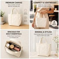 Sac fourre-tout en toile brodé personnalisé, petit format, structuré, pour le shopping, avec logo personnalisé, OEM, faible MOQ, vente en gros pour usage quotidien ou cadeau