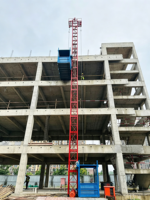 Monte-charge de chantier à cage simple de 1 tonne, élévateur de matériaux pour chantier