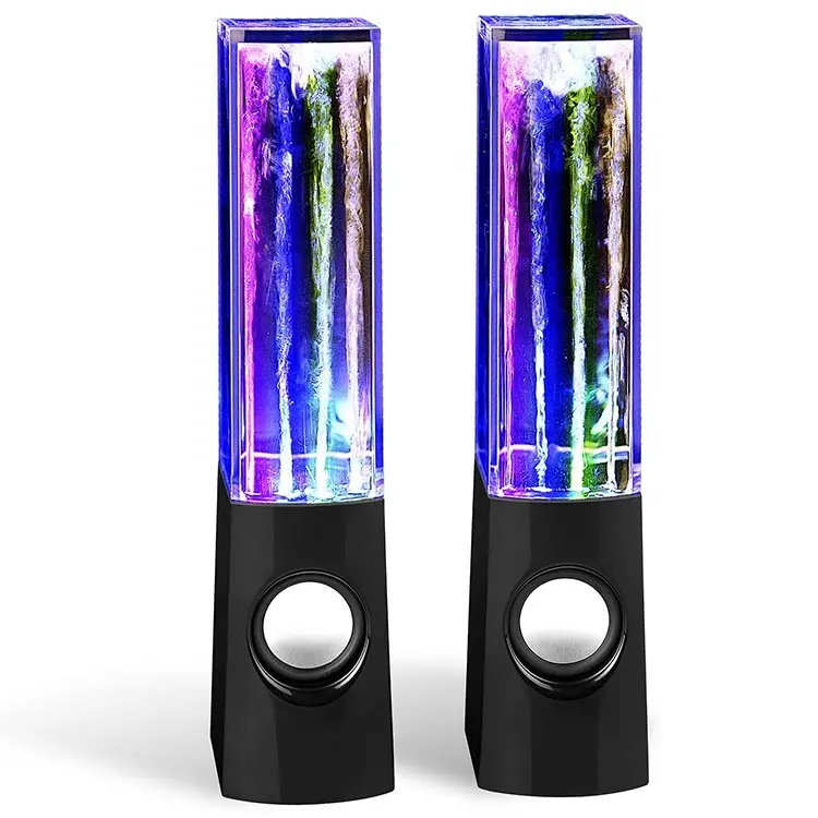 Altavoz de luz de colores LED estéreo 2,0 fuente de agua de baile mostrar Mp3 altavoces inalámbricos portátiles para ordenador portátil PC teléfono