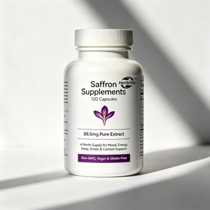 Suplementos de Azafrán para Adultos OEM/ODM, Cápsulas de Extracto Puro para el Estado de Ánimo, Energía, Sueño, Estrés, Soporte del Cortisol, Sin GMO, Vegano, Sin Gluten - Product Image 1