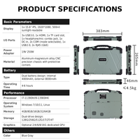 Portátil Totalmente Resistente de 15.6 Pulgadas con Puerto Serial, PC Industrial Gris IP65, Diseñado a Medida para Estudios Geológicos, Wi-Fi 6