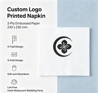 Bedruckte 2-lagige Geprägte 4-fach Gefaltete 230x230mm Einweg-Papierservietten mit Eigenem Logo für Hotel, Restaurant, Hochzeit, Party, Großhandel