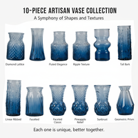 Lot de 10 Vases Modernes en Verre Écologique pour Roses Fraîches/Séchées – Décoration d'Intérieur, Arrangements Floraux de Bureau et Centre de Table