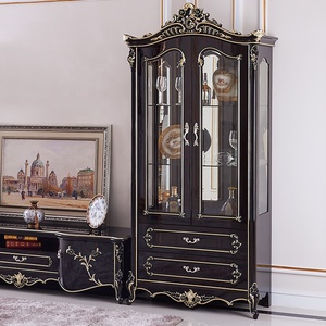 2019 New Coming Antique Corner 2 Doors Wood Modern Wine Bar Cabinet