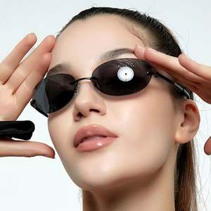 Novedades 2025, Gafas de Sol de Diseño de Marca de Lujo para Mujer, Ultraligeras, Vintage, sin Montura, Ovaladas, Estilo Y2K - Product Image 1