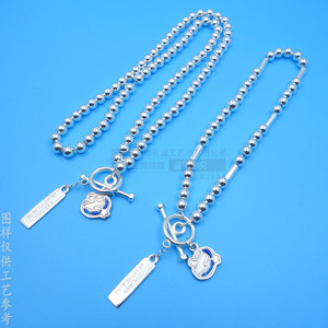 Custom Round Beaded <b>Bracelet</b> With <b>Metal</b> Letter Pendant Bright Silver Zinc Alloy Jewelry Gift For Women - Product Image 2