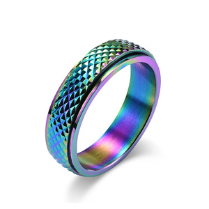 Popular yunnique style <b>titanium</b> steel rhombus rotating <b>ring</b>, unisex, street fashion, niche and unique jewelry. - Product Image 5
