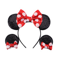 Accessoires cheveux pince à cheveux bandeau ensemble gros nœud élastique pour enfants mignon dessin animé Bling paillettes souris oreilles