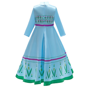 D0075 Vestito da Principessa <span class=keywords><strong>Elsa</strong></span> Anna per Bambini Alta Qualità Maniche Lunghe Abito per Feste in Maschera - Product Image 2