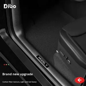 Bande <span class=keywords><strong>de</strong></span> seuil <span class=keywords><strong>de</strong></span> <span class=keywords><strong>porte</strong></span> en daim Dibo Protection <span class=keywords><strong>de</strong></span> siège arrière anti-coup <span class=keywords><strong>de</strong></span> pied pour les nouveaux accessoires intérieurs Tesla Model Y/3 - Product Image 4