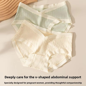 Ropa Interior de Maternidad de Algodón para Mujer, Antibacteriana, Cintura Baja, Sin Costuras, con Soporte Abdominal, para <span class=keywords><strong>el</strong></span> Principio, Medio y Final del <span class=keywords><strong>Embarazo</strong></span> - Product Image 2